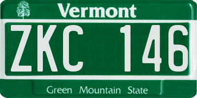 VT license plate ZKC146
