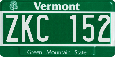VT license plate ZKC152