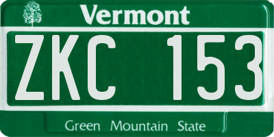 VT license plate ZKC153