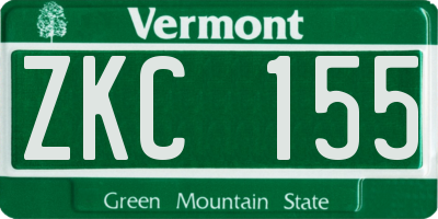 VT license plate ZKC155