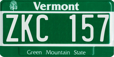 VT license plate ZKC157