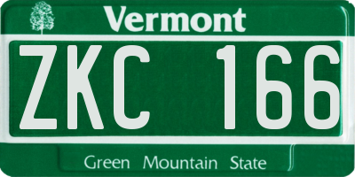 VT license plate ZKC166