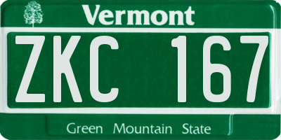 VT license plate ZKC167