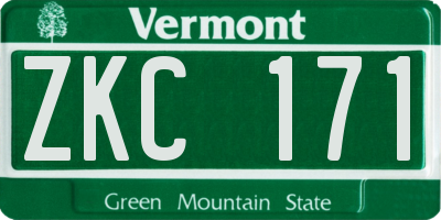 VT license plate ZKC171
