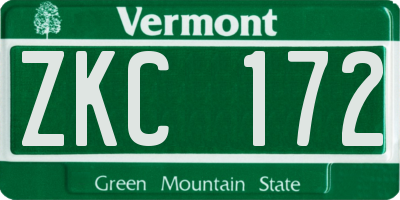 VT license plate ZKC172