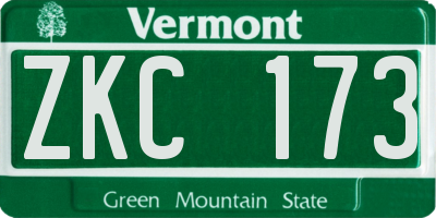 VT license plate ZKC173