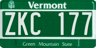 VT license plate ZKC177