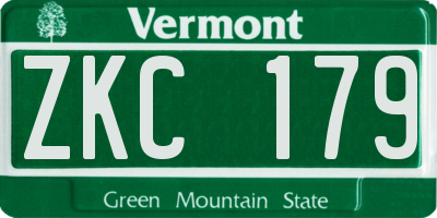 VT license plate ZKC179