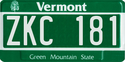 VT license plate ZKC181