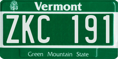 VT license plate ZKC191