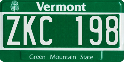 VT license plate ZKC198