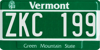 VT license plate ZKC199