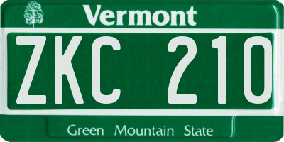 VT license plate ZKC210