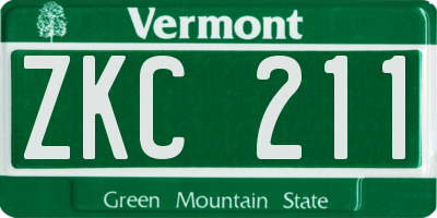 VT license plate ZKC211