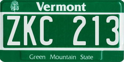 VT license plate ZKC213