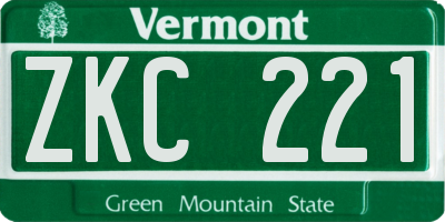 VT license plate ZKC221