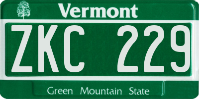 VT license plate ZKC229