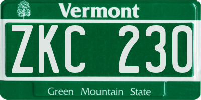 VT license plate ZKC230