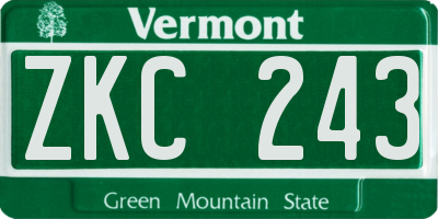 VT license plate ZKC243
