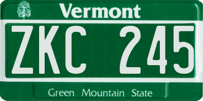 VT license plate ZKC245