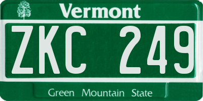 VT license plate ZKC249