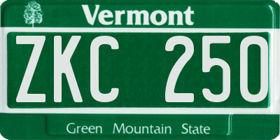 VT license plate ZKC250