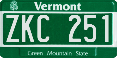 VT license plate ZKC251