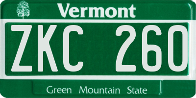 VT license plate ZKC260