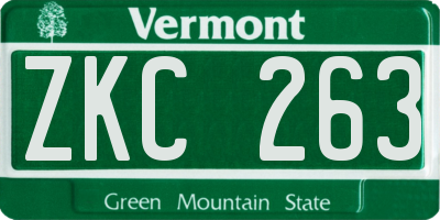 VT license plate ZKC263