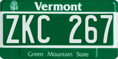 VT license plate ZKC267