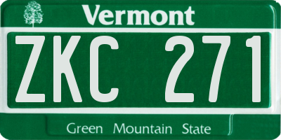 VT license plate ZKC271