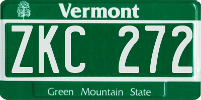 VT license plate ZKC272