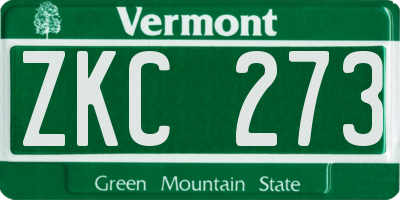 VT license plate ZKC273