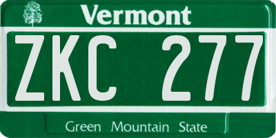 VT license plate ZKC277