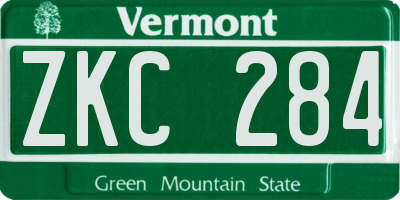 VT license plate ZKC284