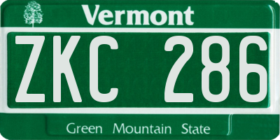 VT license plate ZKC286