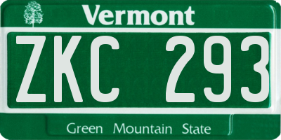 VT license plate ZKC293