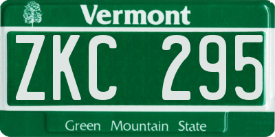 VT license plate ZKC295