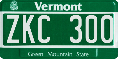 VT license plate ZKC300