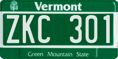 VT license plate ZKC301