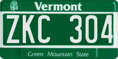 VT license plate ZKC304
