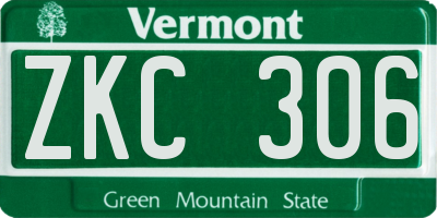 VT license plate ZKC306