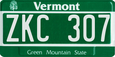 VT license plate ZKC307