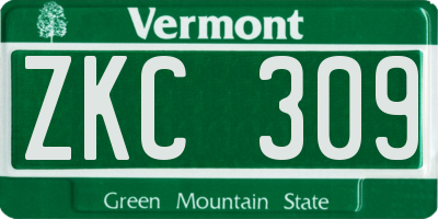 VT license plate ZKC309