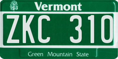 VT license plate ZKC310