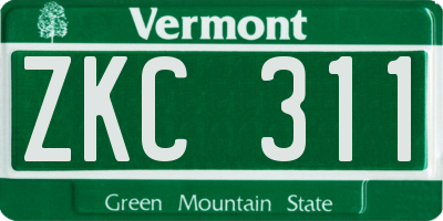 VT license plate ZKC311