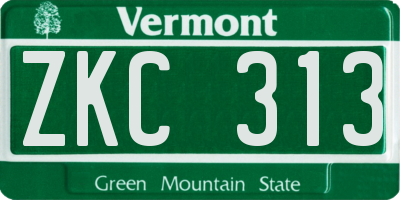VT license plate ZKC313
