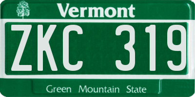 VT license plate ZKC319