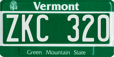 VT license plate ZKC320