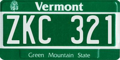 VT license plate ZKC321